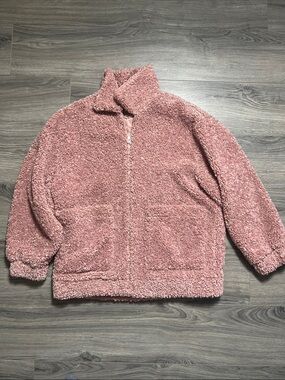 UGG Cozy Pink Sherpa Zip-Up Jacket